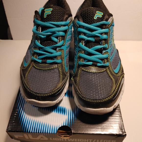 Fila coolmax ladies sneakers SZ ,7.5 blk blue - Picture 5 of 7